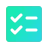 Teal checklist icon