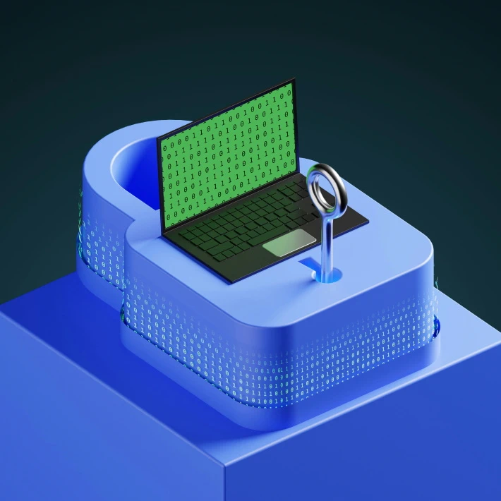 lock with a laptop on it