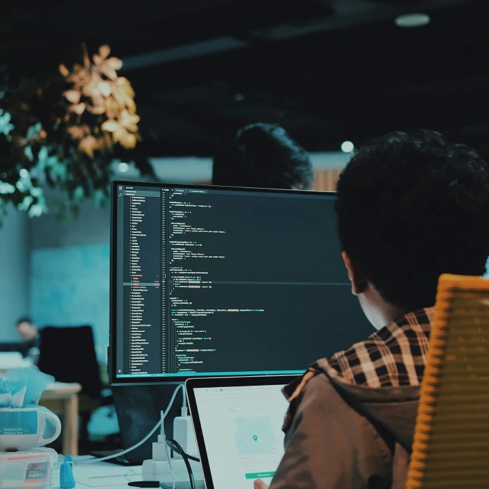 a guy coding